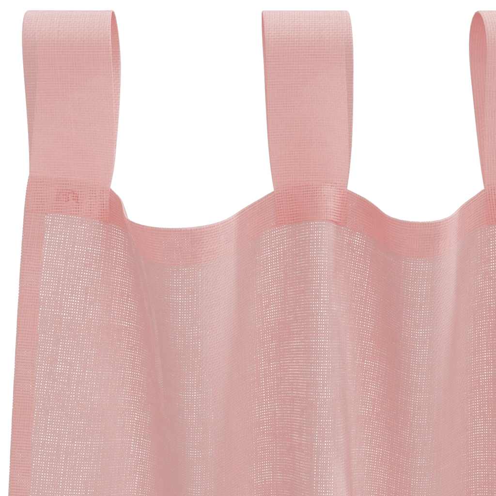 Voile Vorhänge mit Stangentaschen 2 Stk. Rosa