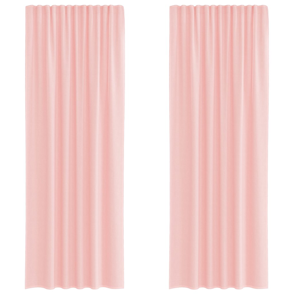 Voile Vorhänge mit Stangentaschen 2 Stk. Rosa