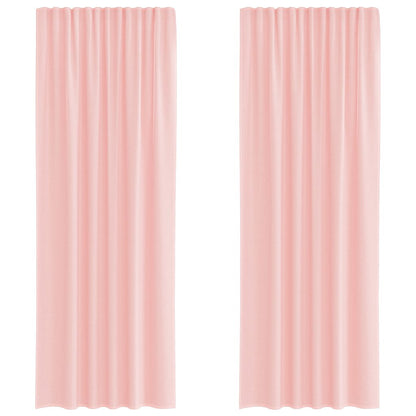 Voile Vorhänge mit Stangentaschen 2 Stk. Rosa