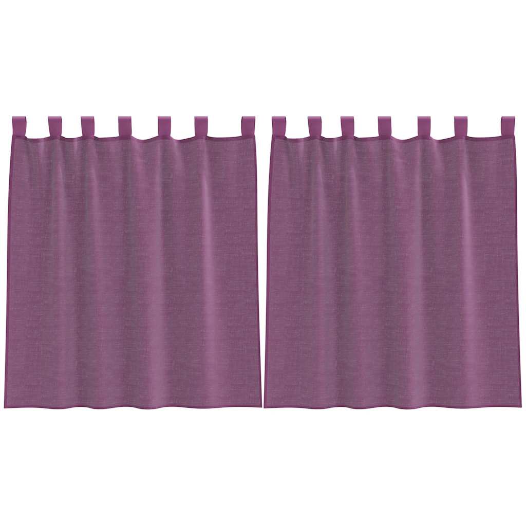 Voile Vorhänge mit Stangentaschen 2 Stk. Lila