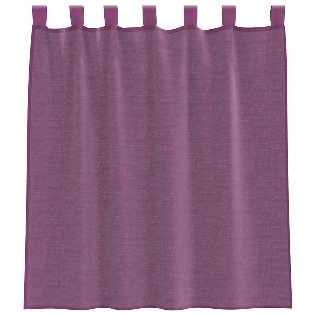 Voile Vorhänge mit Stangentaschen 2 Stk. Lila