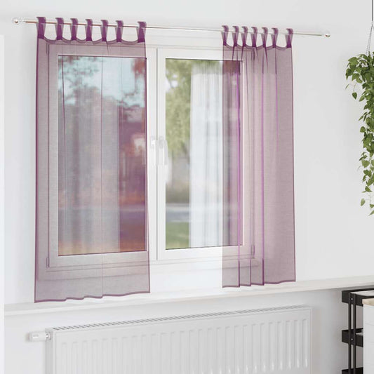 Voile Vorhänge mit Stangentaschen 2 Stk. Lila