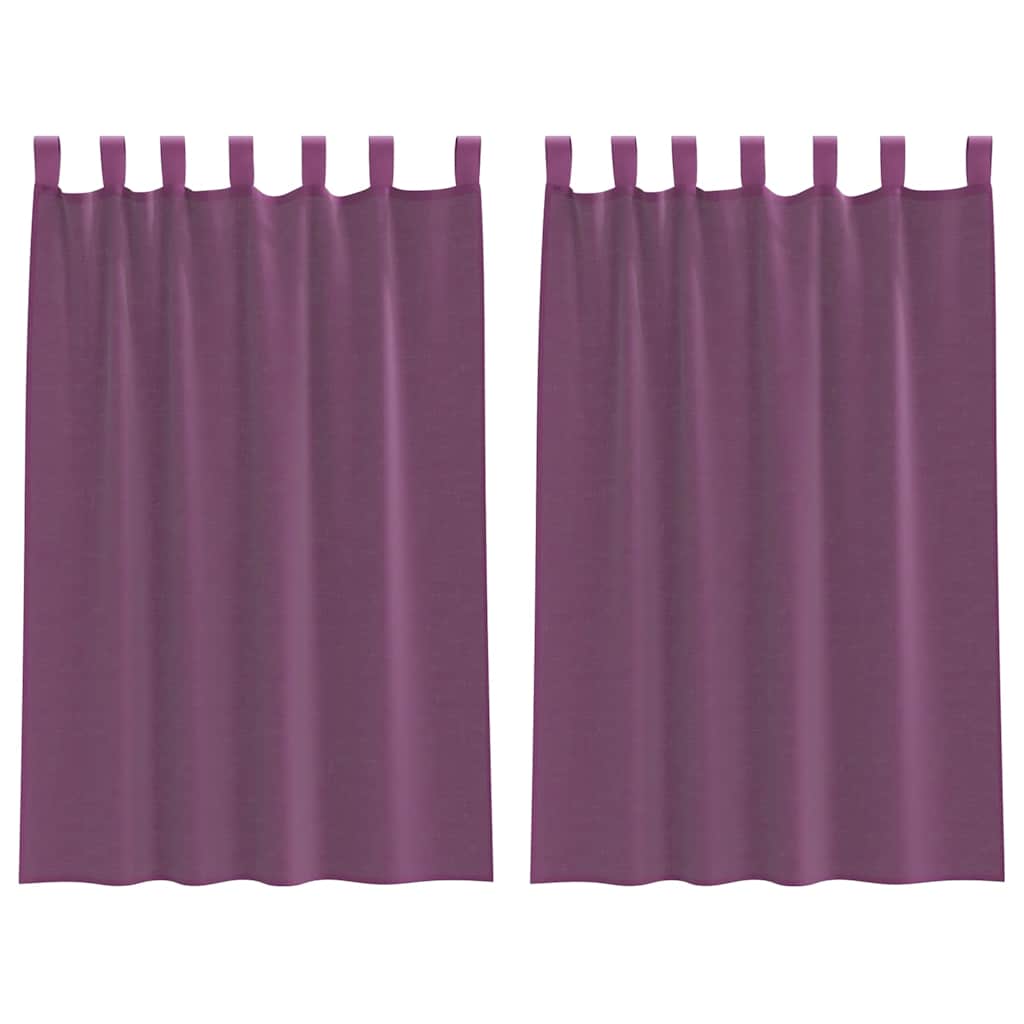 Voile Vorhänge mit Stangentaschen 2 Stk. Lila