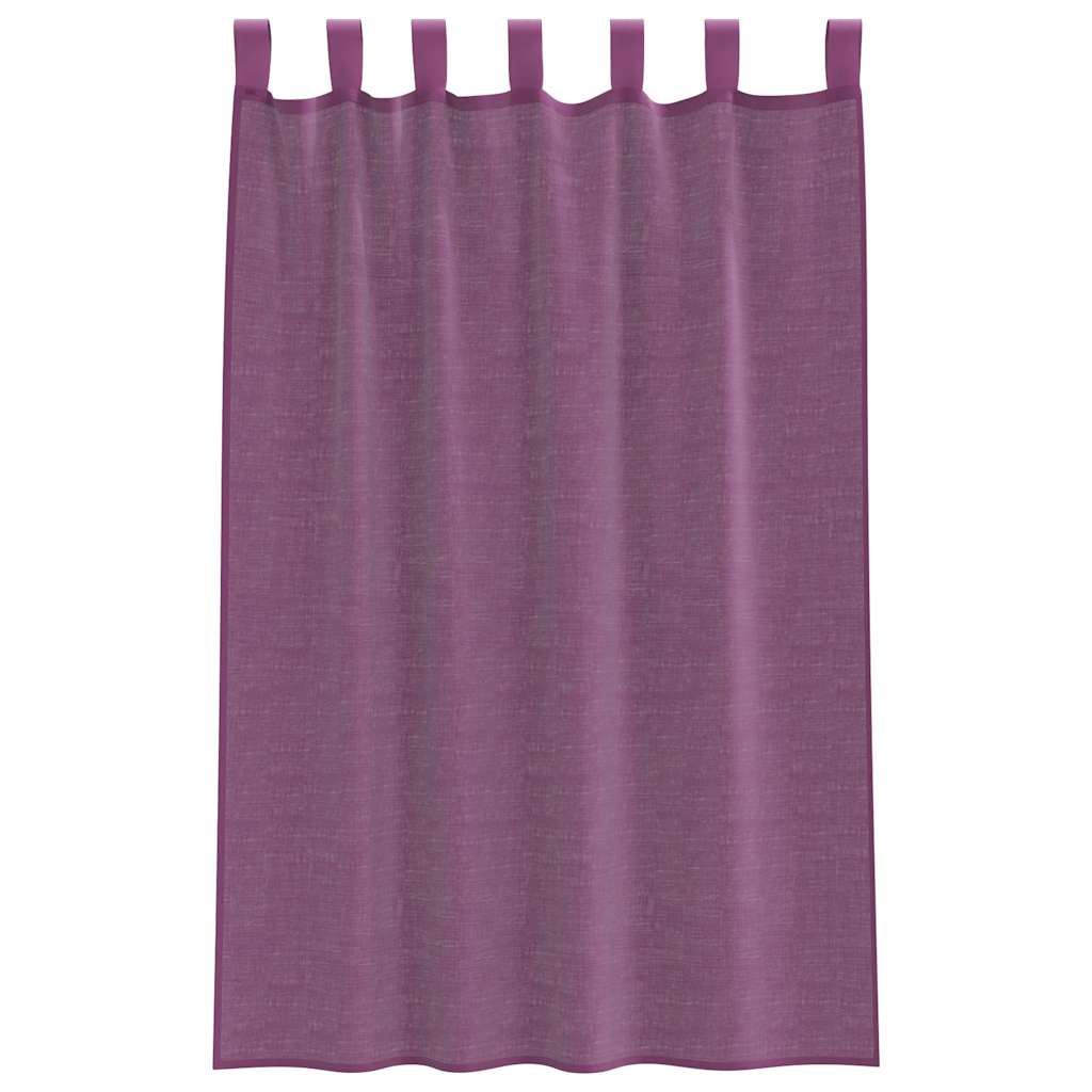 Voile Vorhänge mit Stangentaschen 2 Stk. Lila