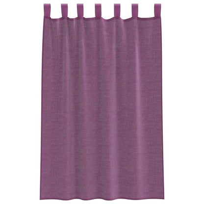 Voile Vorhänge mit Stangentaschen 2 Stk. Lila