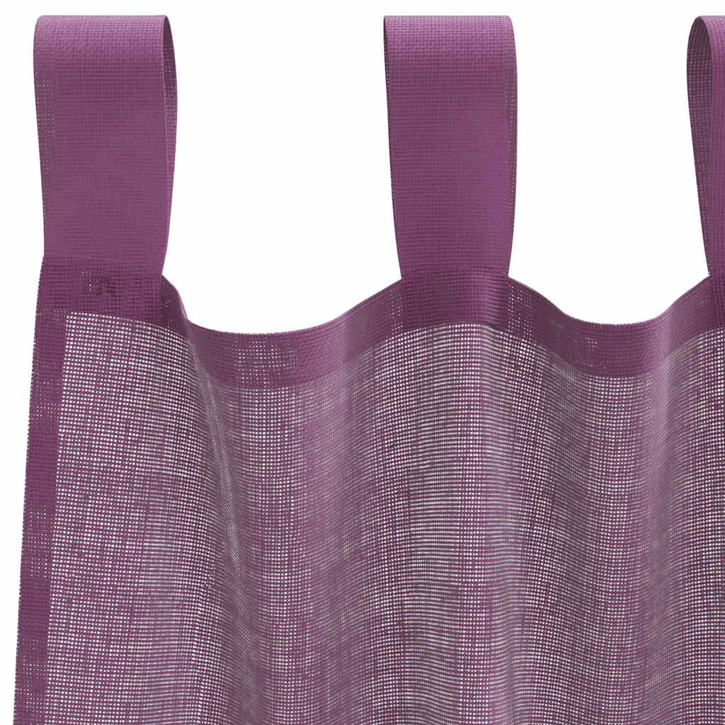 Voile Vorhänge mit Stangentaschen 2 Stk. Lila