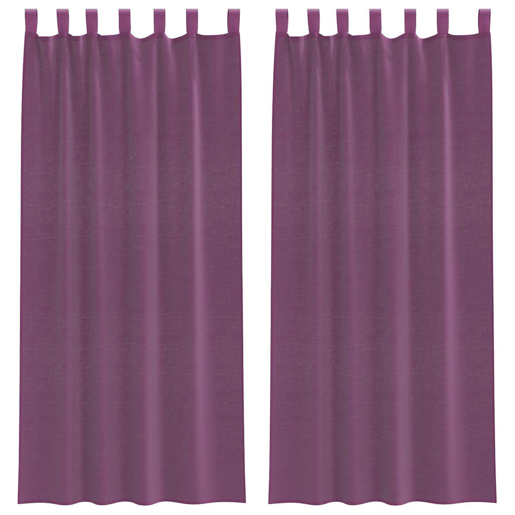 Voile Vorhänge mit Stangentaschen 2 Stk. Lila