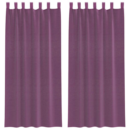 Voile Vorhänge mit Stangentaschen 2 Stk. Lila