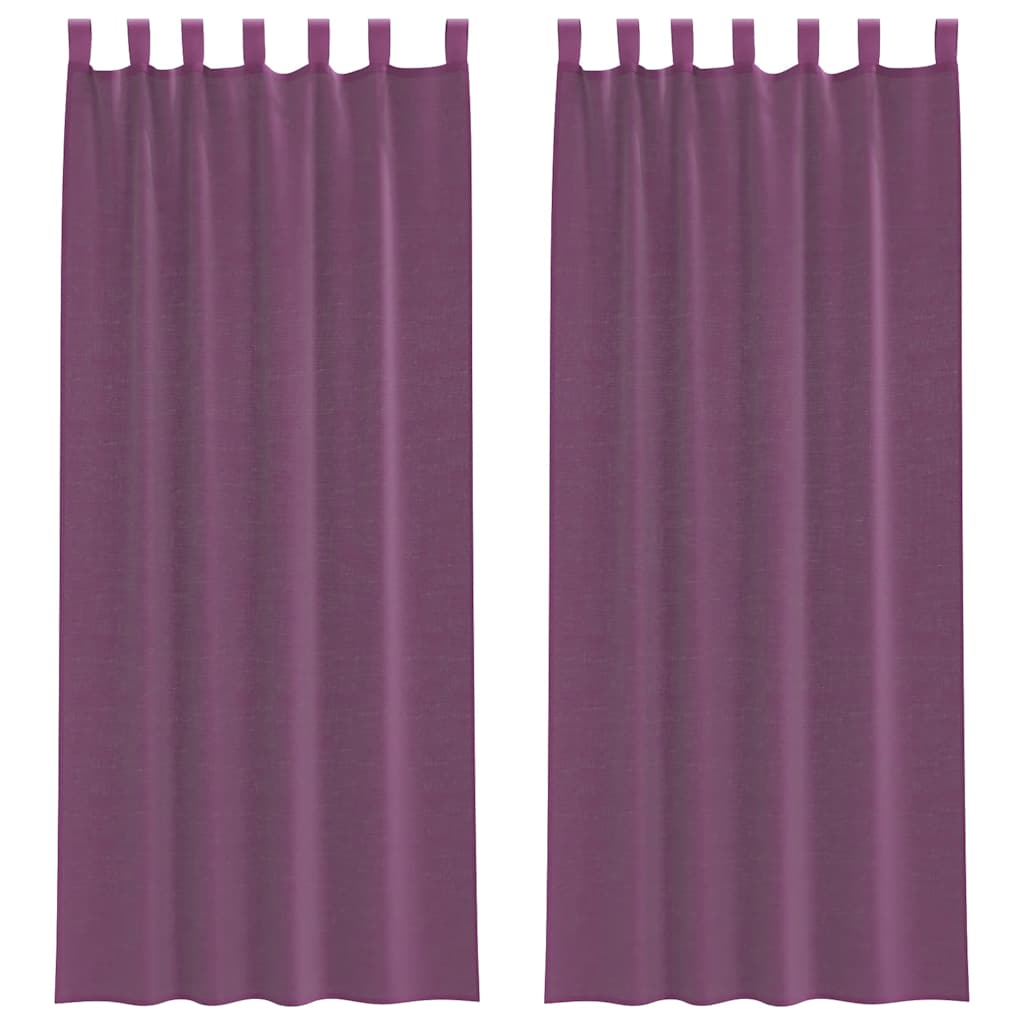 Voile Vorhänge mit Stangentaschen 2 Stk. Lila
