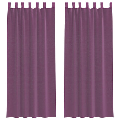 Voile Vorhänge mit Stangentaschen 2 Stk. Lila