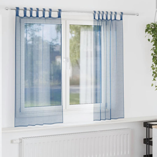 Voile Vorhänge mit Stangentaschen 2 Stk. Königsblau