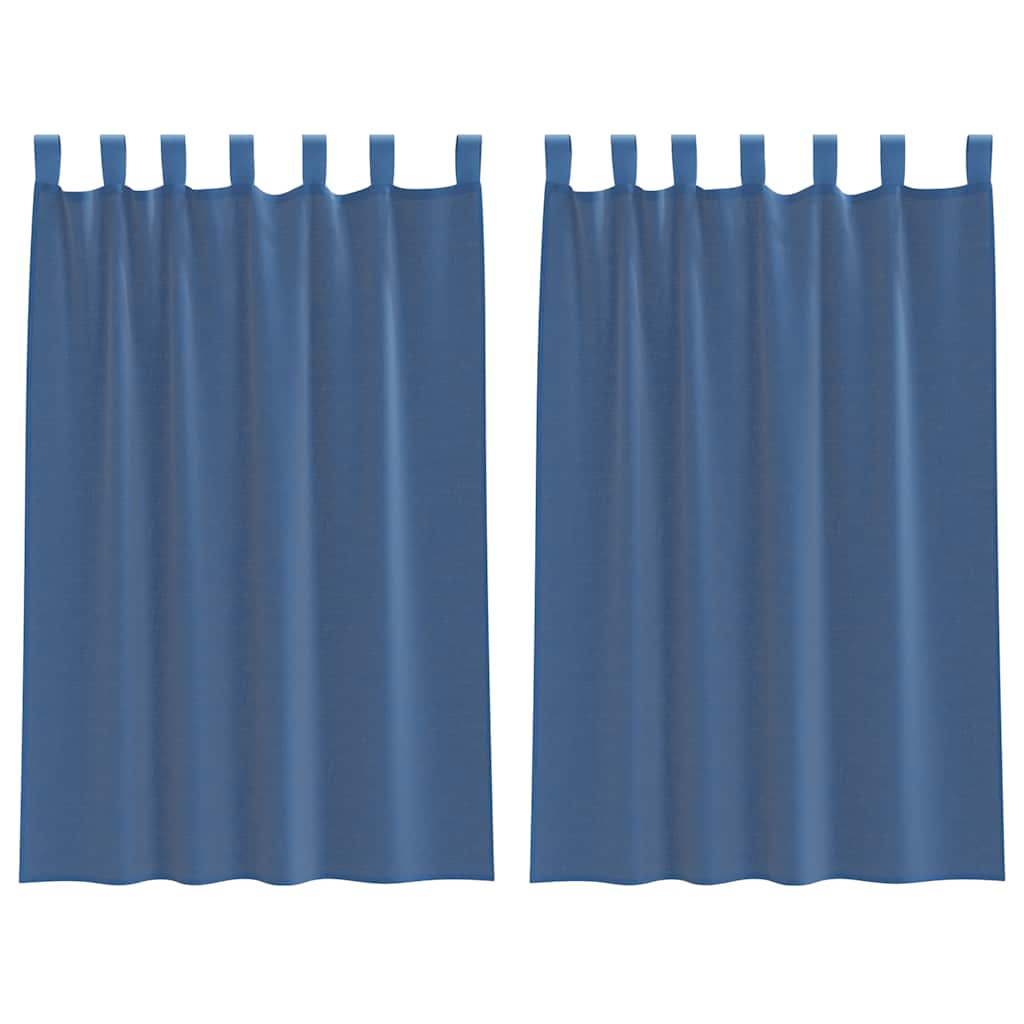Voile Vorhänge mit Stangentaschen 2 Stk. Königsblau
