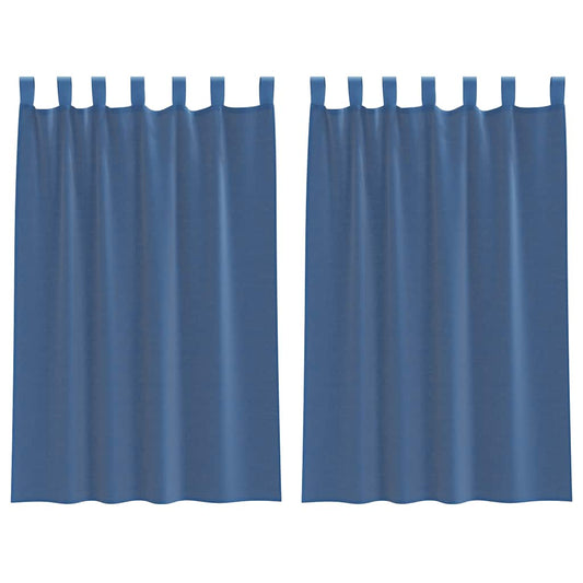 Voile Vorhänge mit Stangentaschen 2 Stk. Königsblau