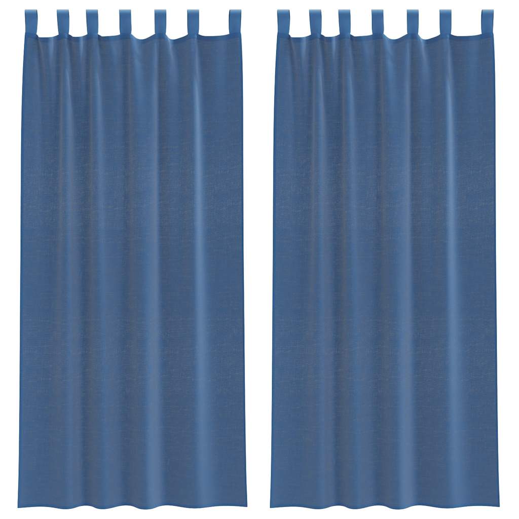 Voile Vorhänge mit Stangentaschen 2 Stk. Königsblau