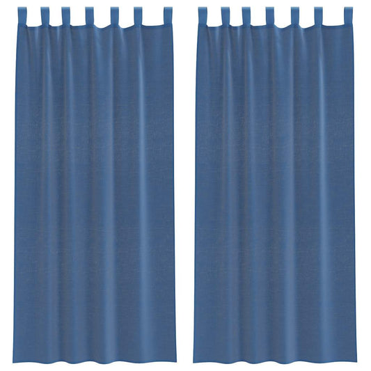 Voile Vorhänge mit Stangentaschen 2 Stk. Königsblau