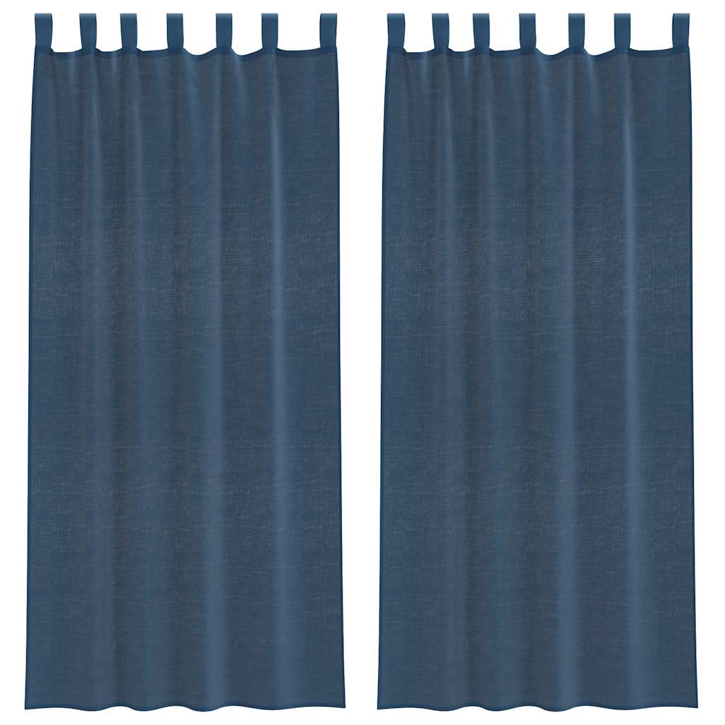 Voile Vorhänge mit Stangentaschen 2 Stk. Königsblau