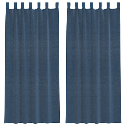 Voile Vorhänge mit Stangentaschen 2 Stk. Königsblau