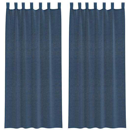 Voile Vorhänge mit Stangentaschen 2 Stk. Königsblau