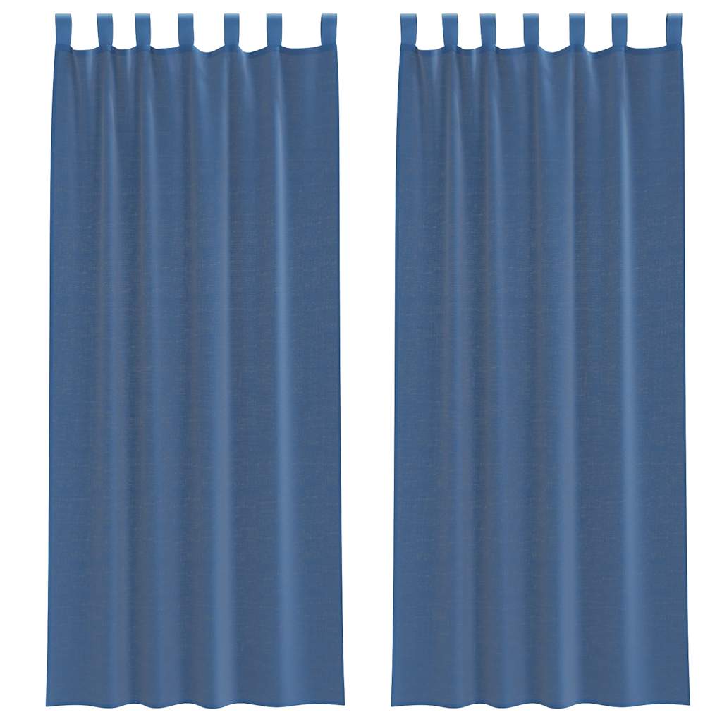 Voile Vorhänge mit Stangentaschen 2 Stk. Königsblau