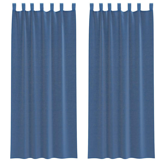 Voile Vorhänge mit Stangentaschen 2 Stk. Königsblau
