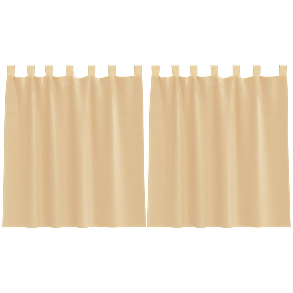 Voile Vorhänge mit Stangentaschen 2 Stk. Sandfarbe