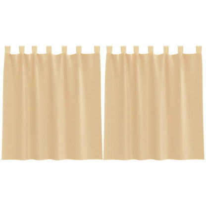 Voile Vorhänge mit Stangentaschen 2 Stk. Sandfarbe