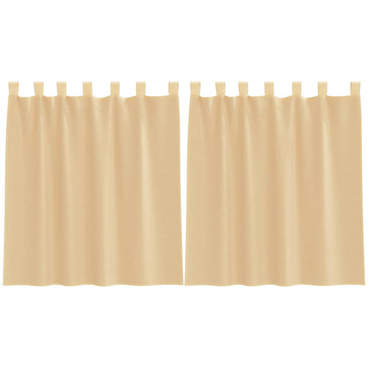Voile Vorhänge mit Stangentaschen 2 Stk. Sandfarbe