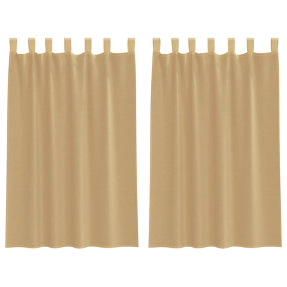 Voile Vorhänge mit Stangentaschen 2 Stk. Sandfarbe