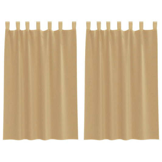 Voile Vorhänge mit Stangentaschen 2 Stk. Sandfarbe