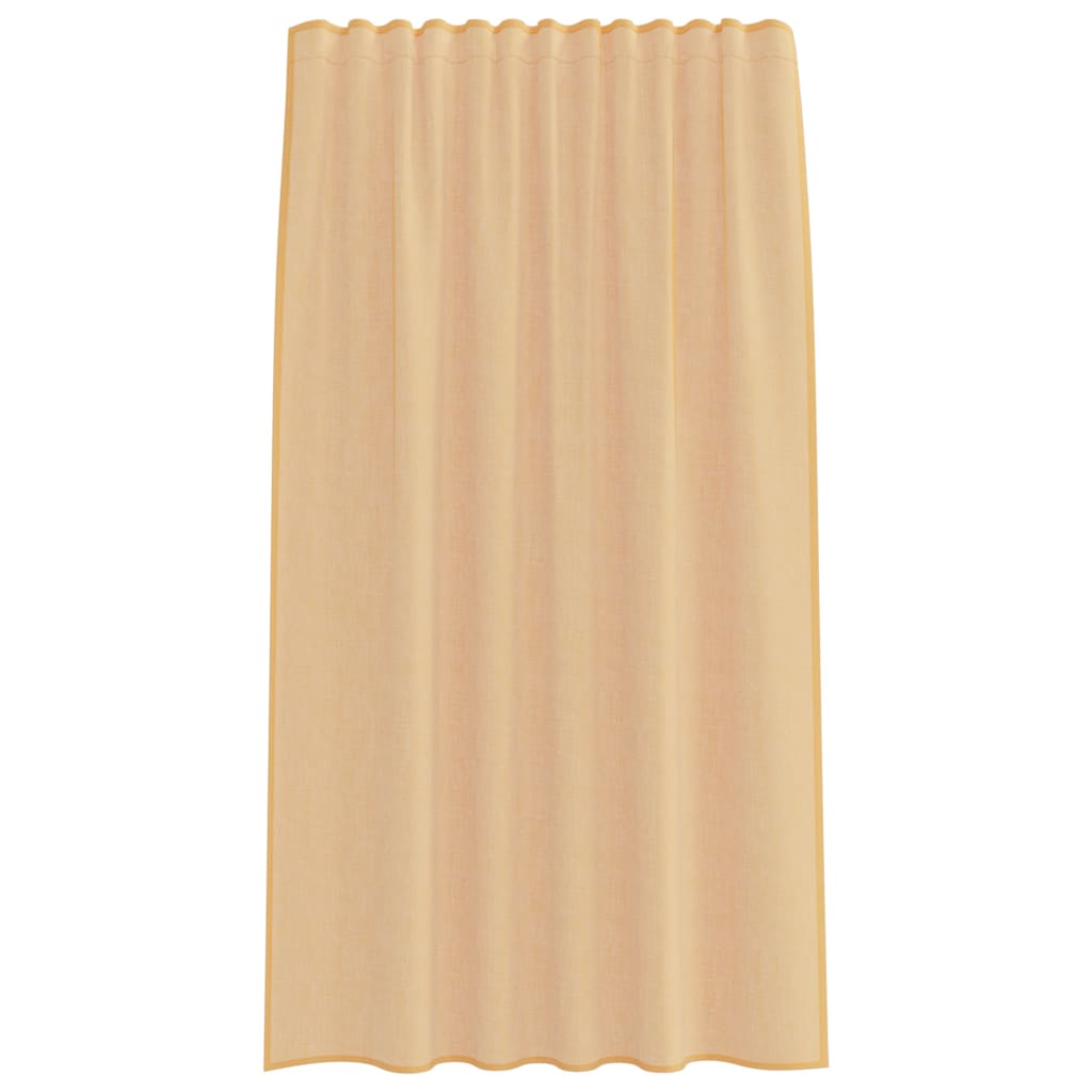 Voile Vorhänge mit Stangentaschen 2 Stk. Sandfarbe