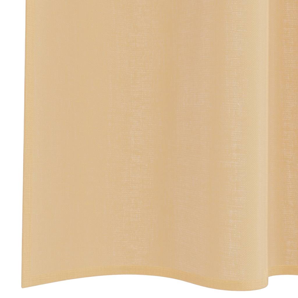 Voile Vorhänge mit Stangentaschen 2 Stk. Sandfarbe