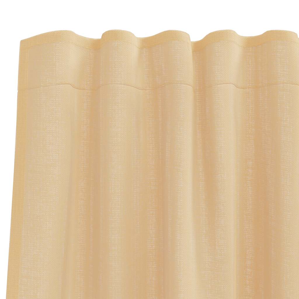 Voile Vorhänge mit Stangentaschen 2 Stk. Sandfarbe