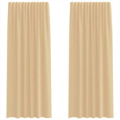 Voile Vorhänge mit Stangentaschen 2 Stk. Sandfarbe