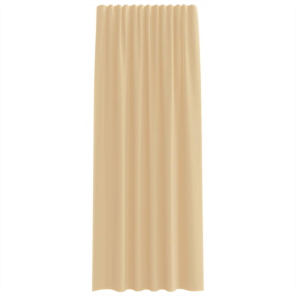 Voile Vorhänge mit Stangentaschen 2 Stk. Sandfarbe