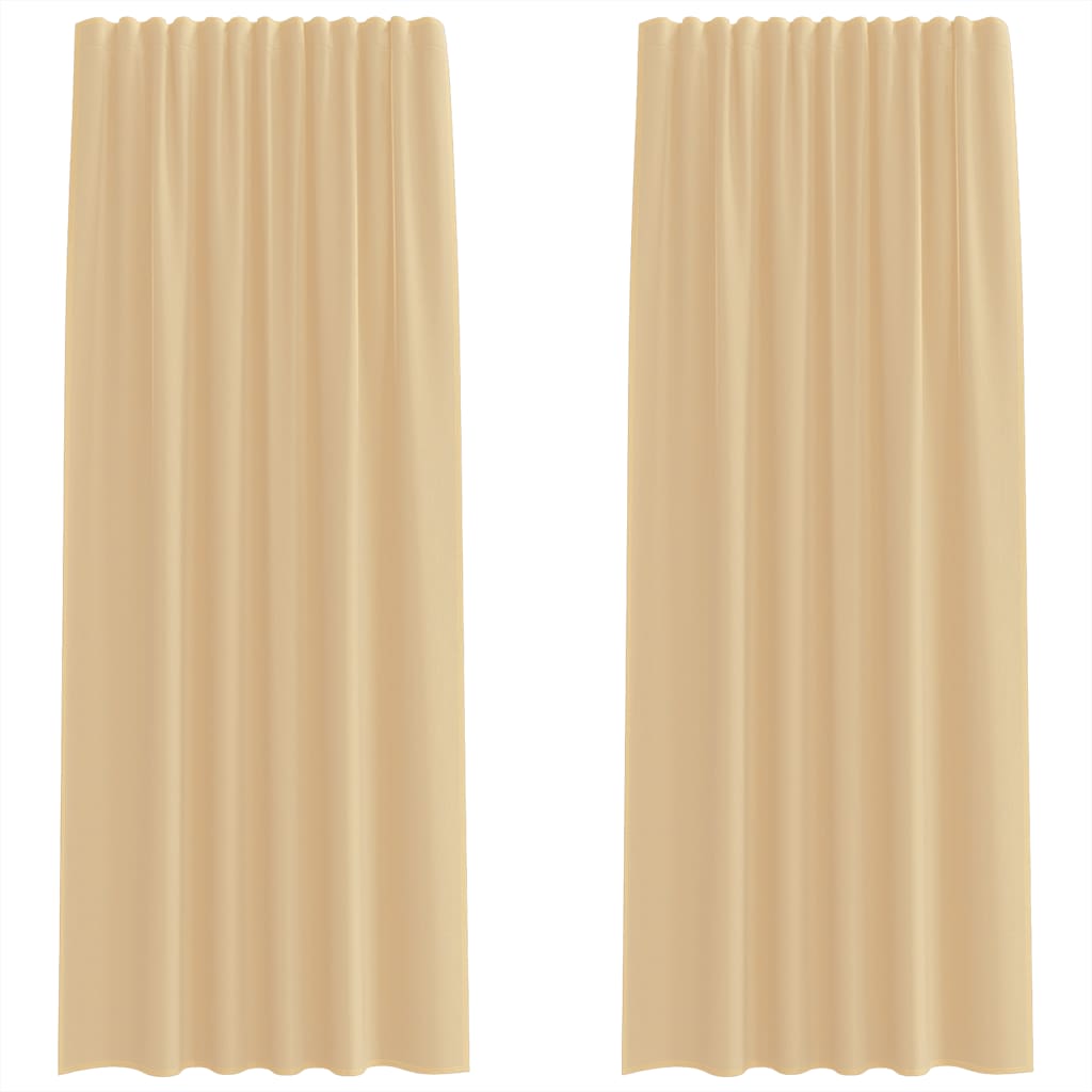 Voile Vorhänge mit Stangentaschen 2 Stk. Sandfarbe