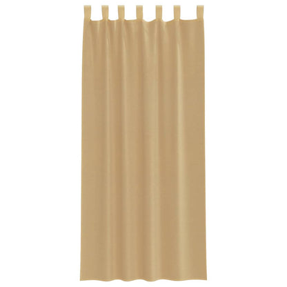 Voile Vorhänge mit Stangentaschen 2 Stk. Sandfarbe