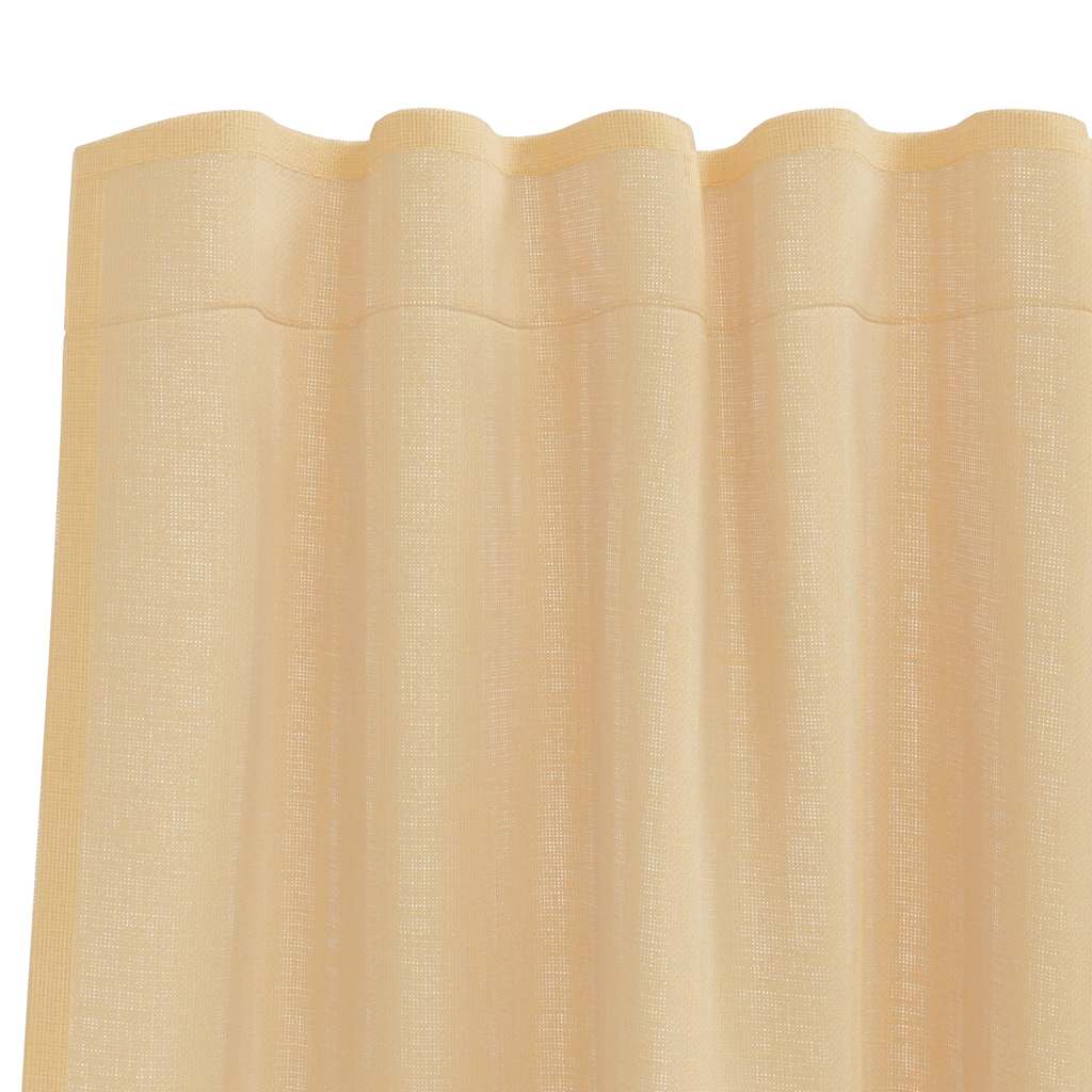 Voile Vorhänge mit Stangentaschen 2 Stk. Sandfarbe