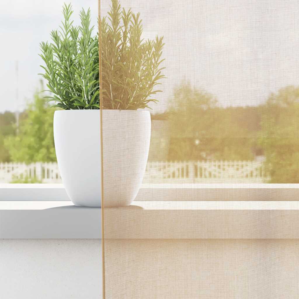 Voile Vorhänge mit Stangentaschen 2 Stk. Sandfarbe