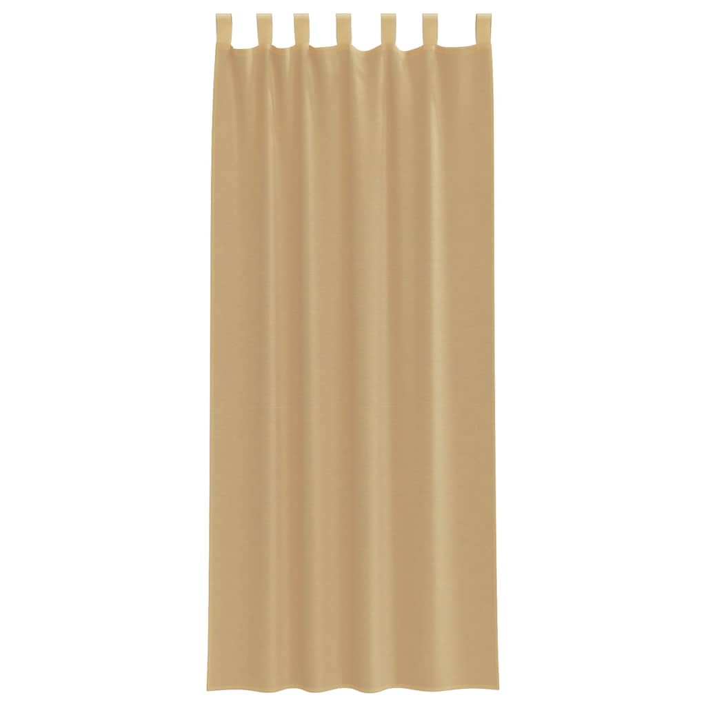 Voile Vorhänge mit Stangentaschen 2 Stk. Sandfarbe