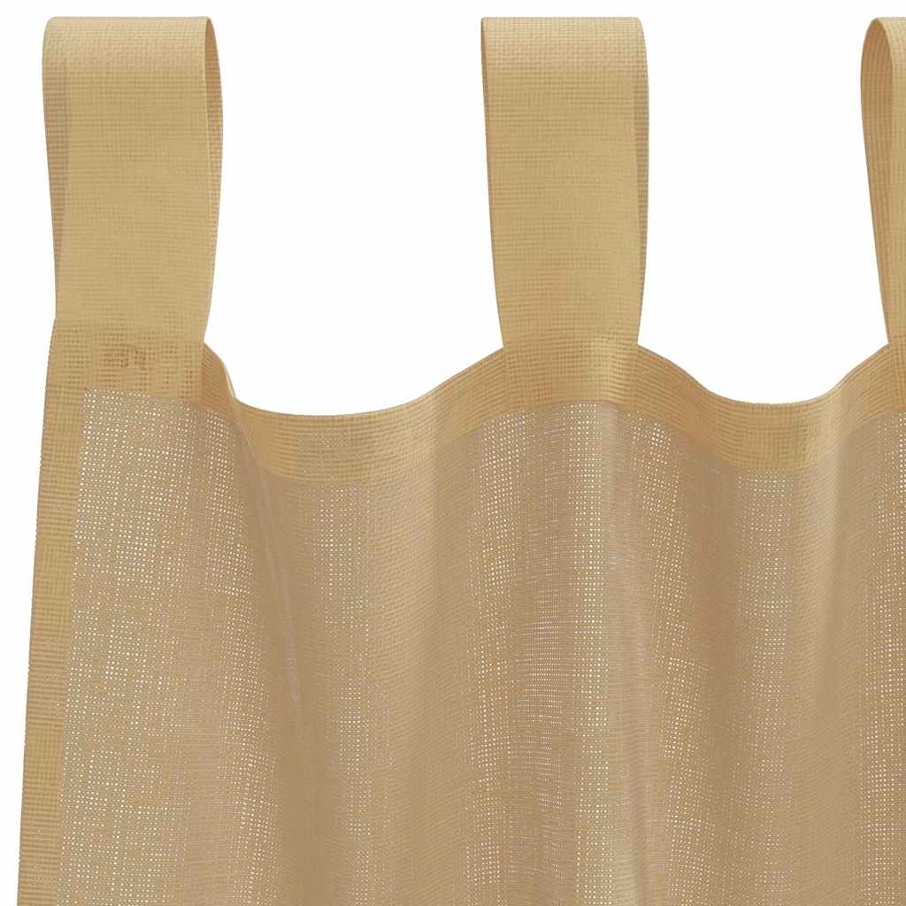 Voile Vorhänge mit Stangentaschen 2 Stk. Sandfarbe