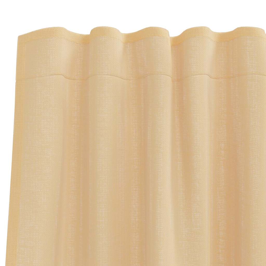 Voile Vorhänge mit Stangentaschen 2 Stk. Sandfarbe