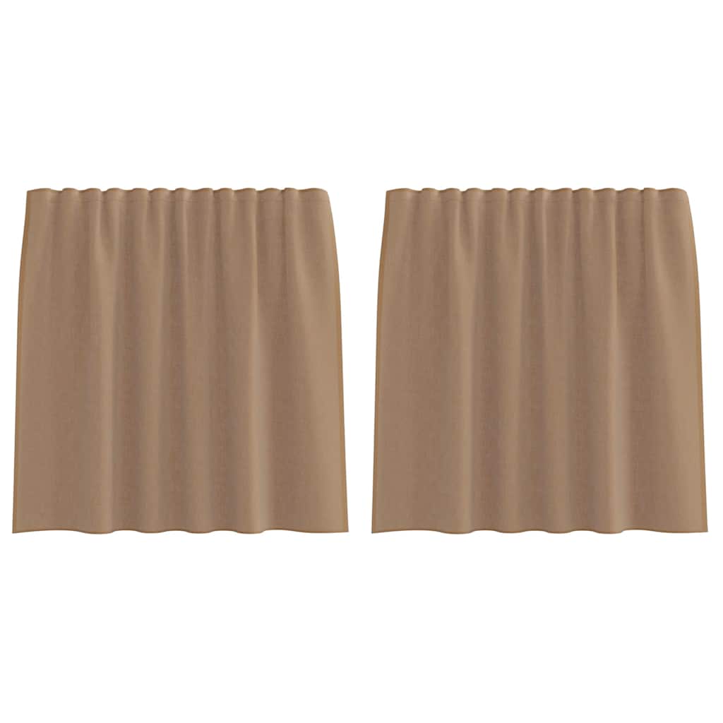 Voile Vorhänge mit Stangentaschen 2 Stk. Hellbraun