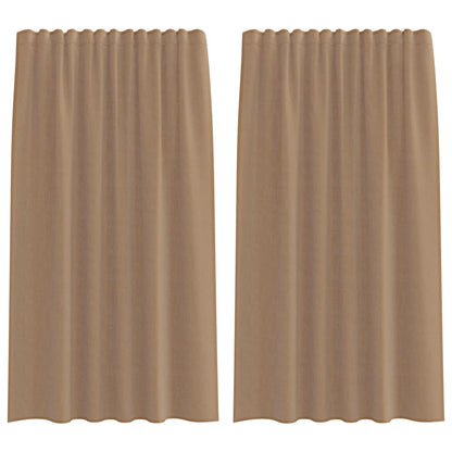 Voile Vorhänge mit Stangentaschen 2 Stk. Hellbraun