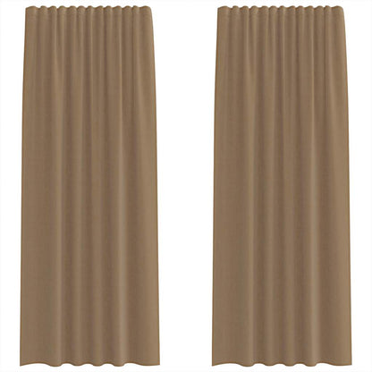 Voile Vorhänge mit Stangentaschen 2 Stk. Hellbraun