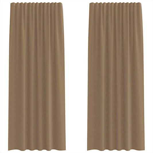 Voile Vorhänge mit Stangentaschen 2 Stk. Hellbraun