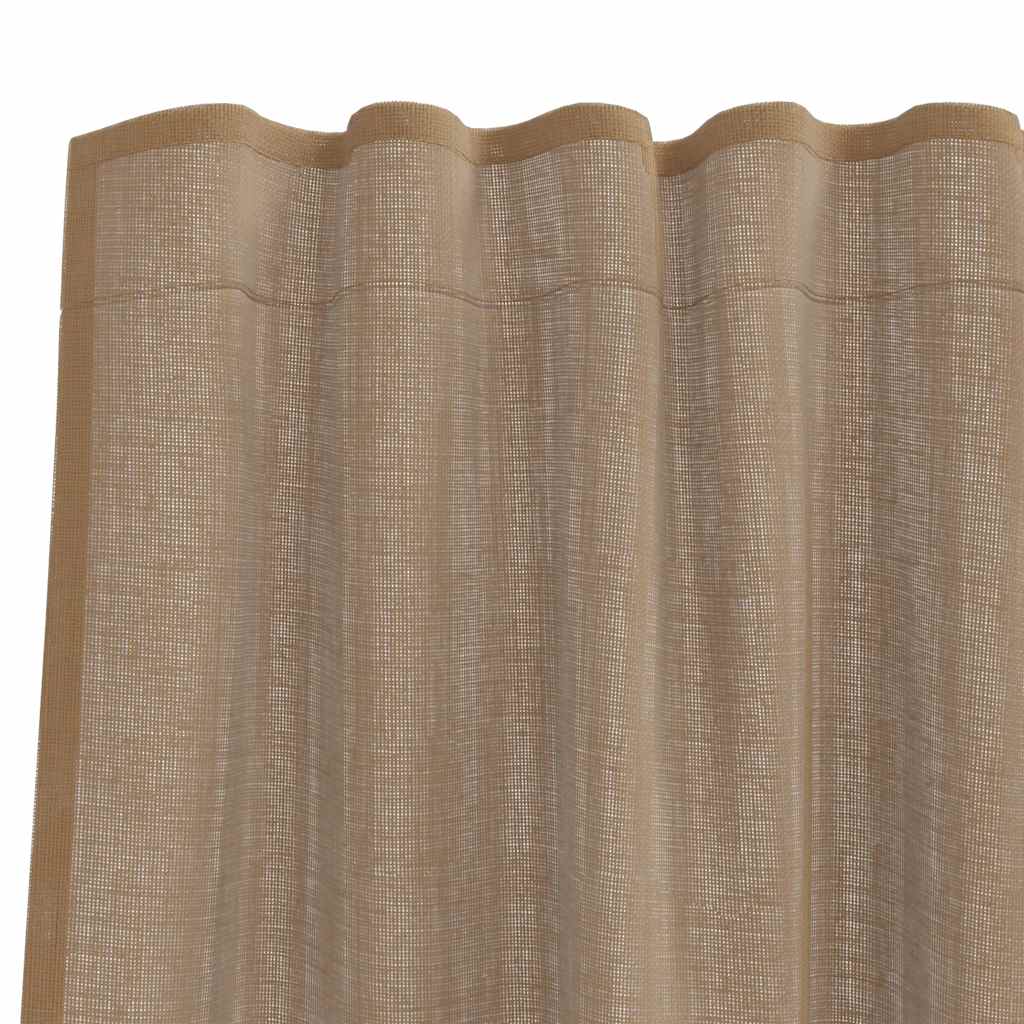 Voile Vorhänge mit Stangentaschen 2 Stk. Hellbraun