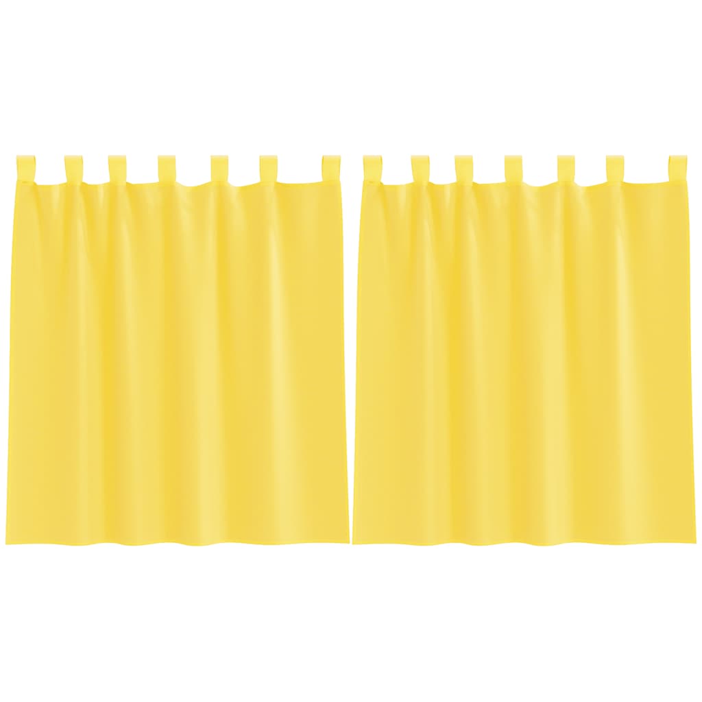Voile Vorhänge mit Stangentaschen 2 Stk. Gelb