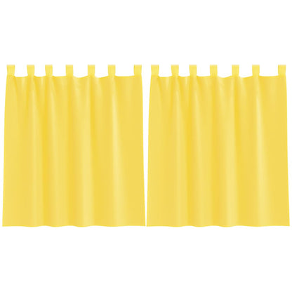 Voile Vorhänge mit Stangentaschen 2 Stk. Gelb