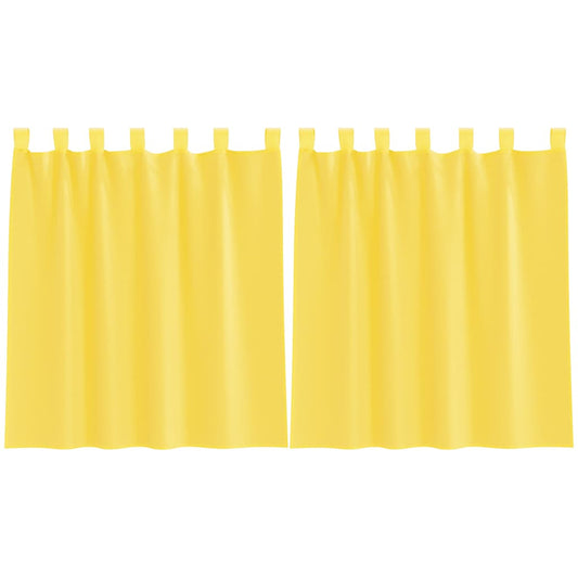 Voile Vorhänge mit Stangentaschen 2 Stk. Gelb