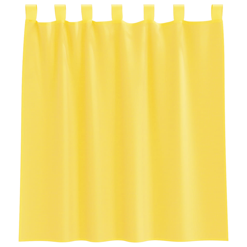 Voile Vorhänge mit Stangentaschen 2 Stk. Gelb